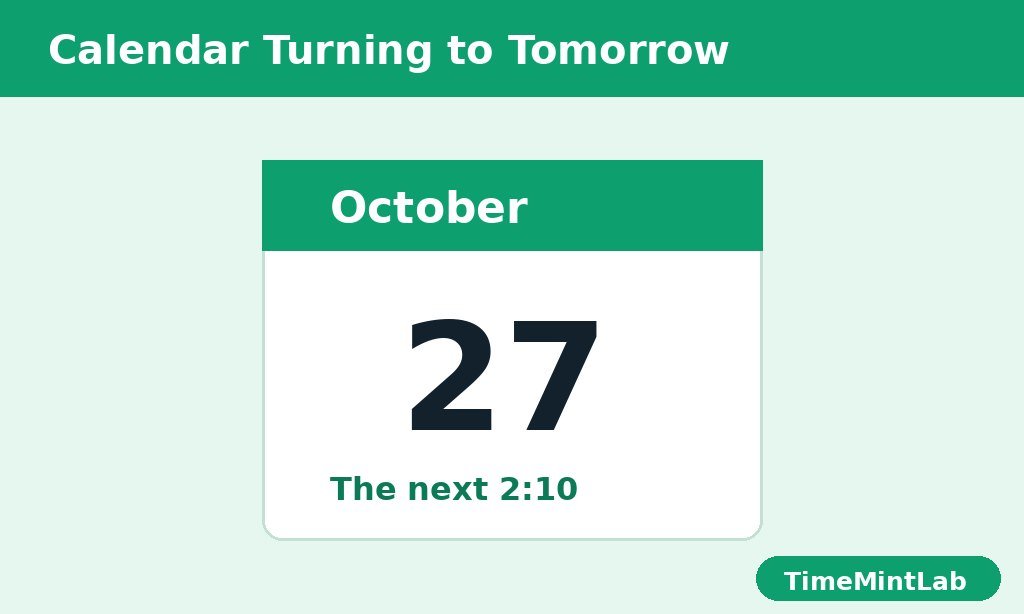 A calendar page for October 27 marked as the next 2:10