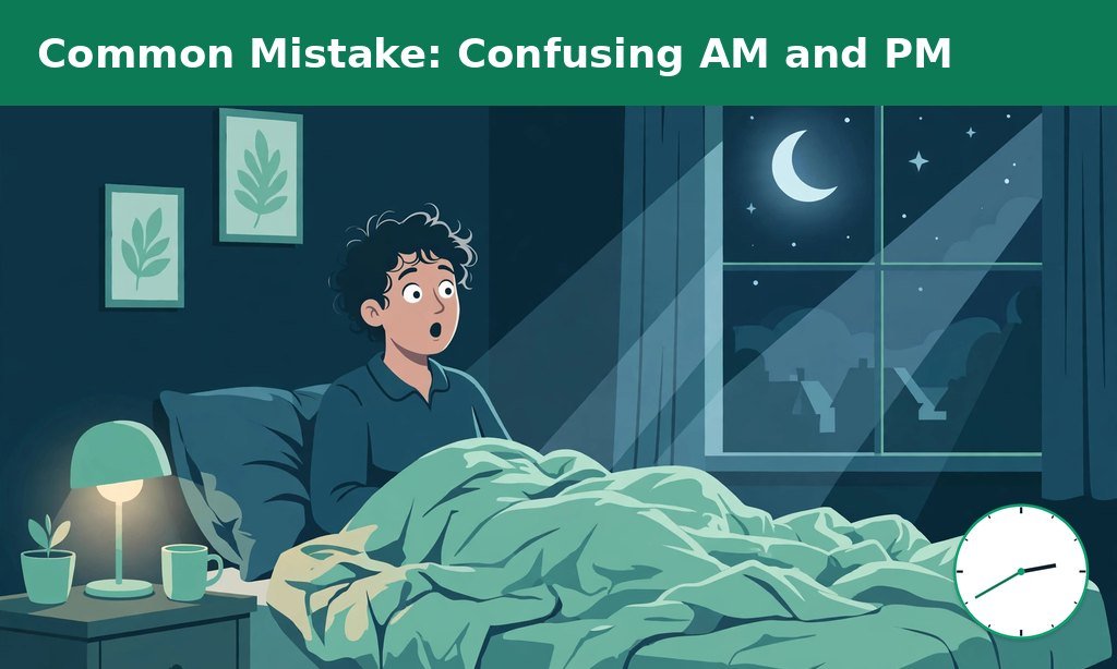 A surprised person sitting up in bed at night with moonlight at the window